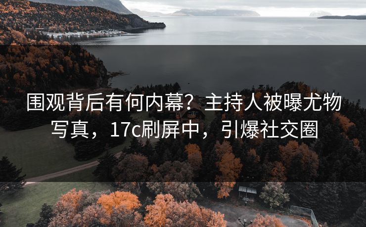 围观背后有何内幕？主持人被曝尤物写真，17c刷屏中，引爆社交圈