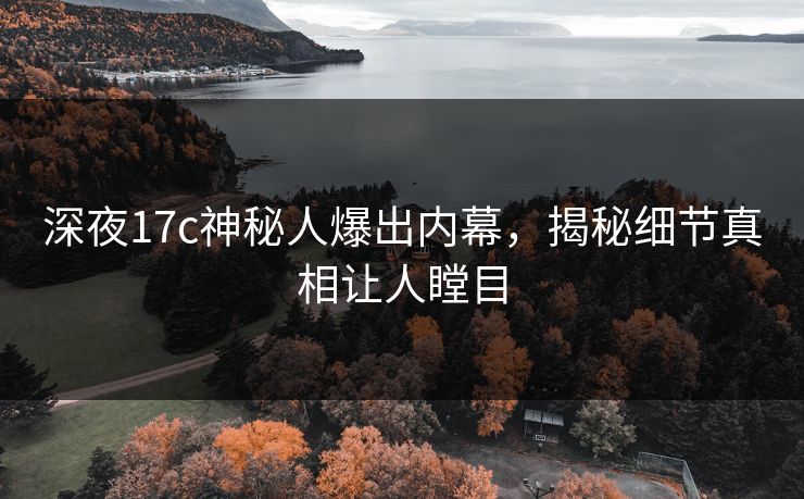 深夜17c神秘人爆出内幕，揭秘细节真相让人瞠目